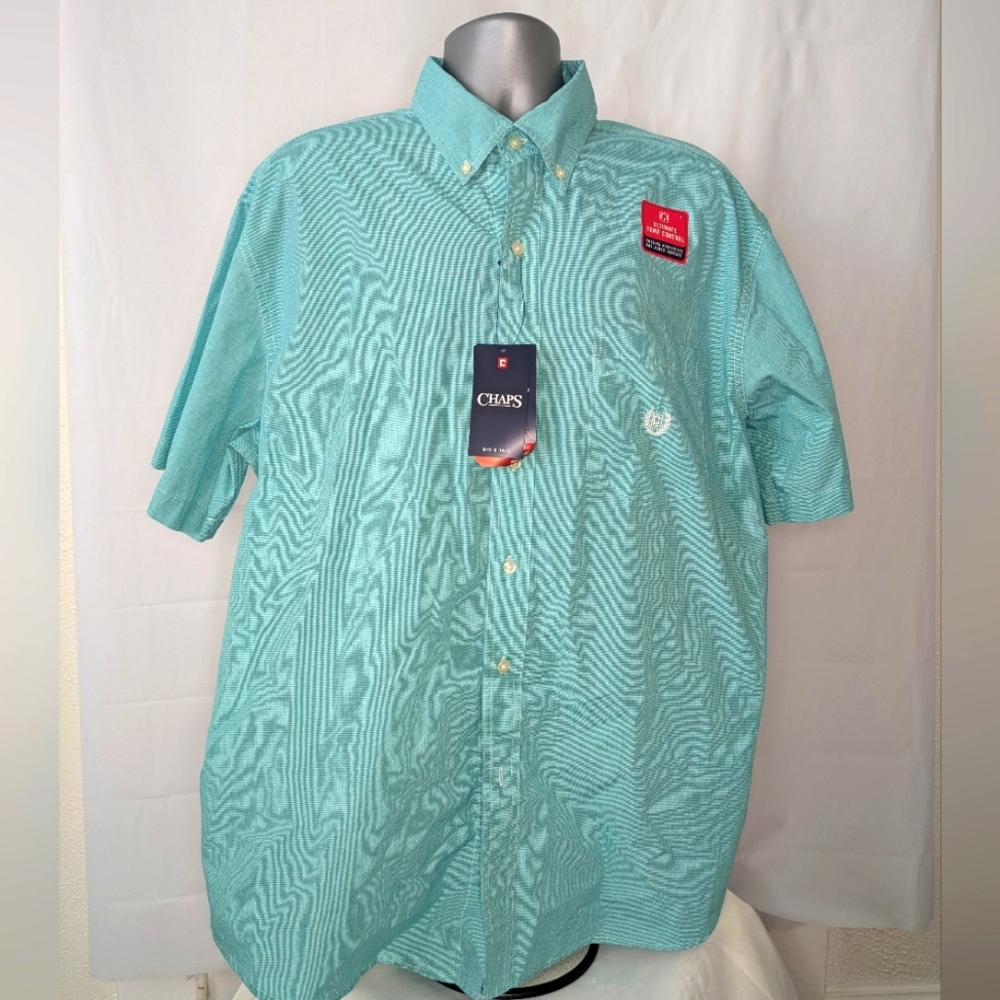 Chaps By Ralph Lauren Teal Short Sleeve Shirt